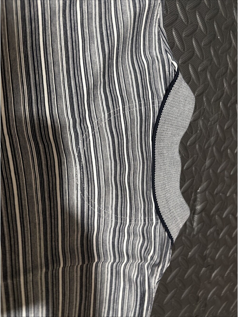 Vintage Slazenger Polo Shirt Mens XL Gray Striped 100% Cotton, Made In Hong Kong - Picture 6 of 7